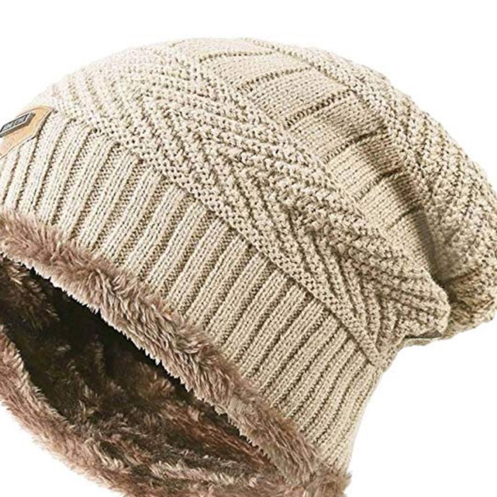 NWT Beige warm soft Beanie new hat winter cute